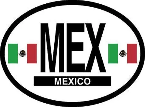 Flag-It Mex Mexico Oval Reflective Decals 2-Pack 1