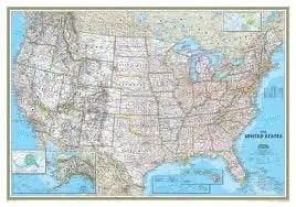 United States Classic Political Reference Wall Map Ready-To-Hang 1