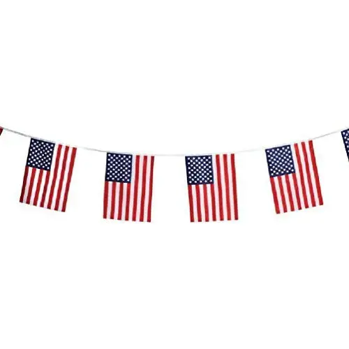 16' String 12"X18" Us Flag Party Banner Usa American Stars Stripes United States 1