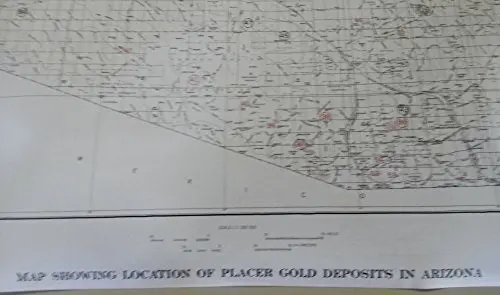 Map Showing Location Of Placer Gold Deposits In Arizona Paper, Non-Laminated [Map] M. G. Johnson 1