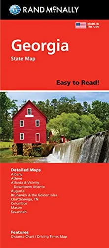 Rand Mcnally Easy To Read Folded Map: Georgia State Map Rand Mcnally 1