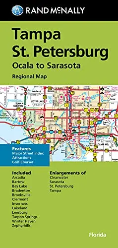 Rand Mcnally Folded Map: Tampa-St. Petersburg-Ocala To Sarasota Regional Map 1