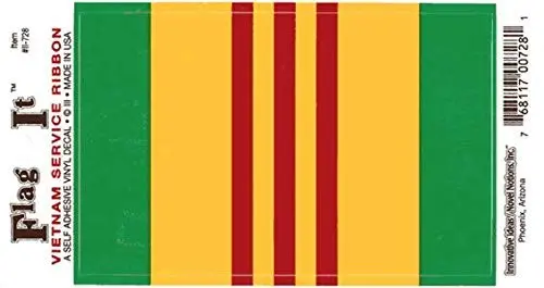 Flag It Vietnam Service Ribbon: A Self-Adhesive Vinyl Decal (6) 1