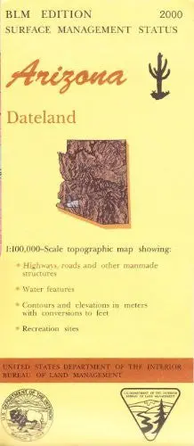 Dateland Arizona 1:100,000 Scale Topo Map Blm Surface Management 30X60 Minute Quad [Unknown Binding] Unknown Author 1