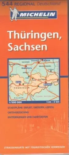 Thuringen, Sachsen: Strassenkarte Mit Touristichen Hinweisen (Michelin Road Maps, No. 544) (German Edition) [Map] 1