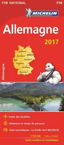 Carte Nationale 718 Allemagne 2017 [ National Map Germany ] (French Edition) Michelin 1