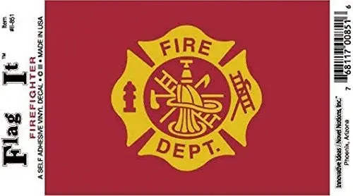 Flag-It Fire Department Decal For Auto, Truck Or Boat 1
