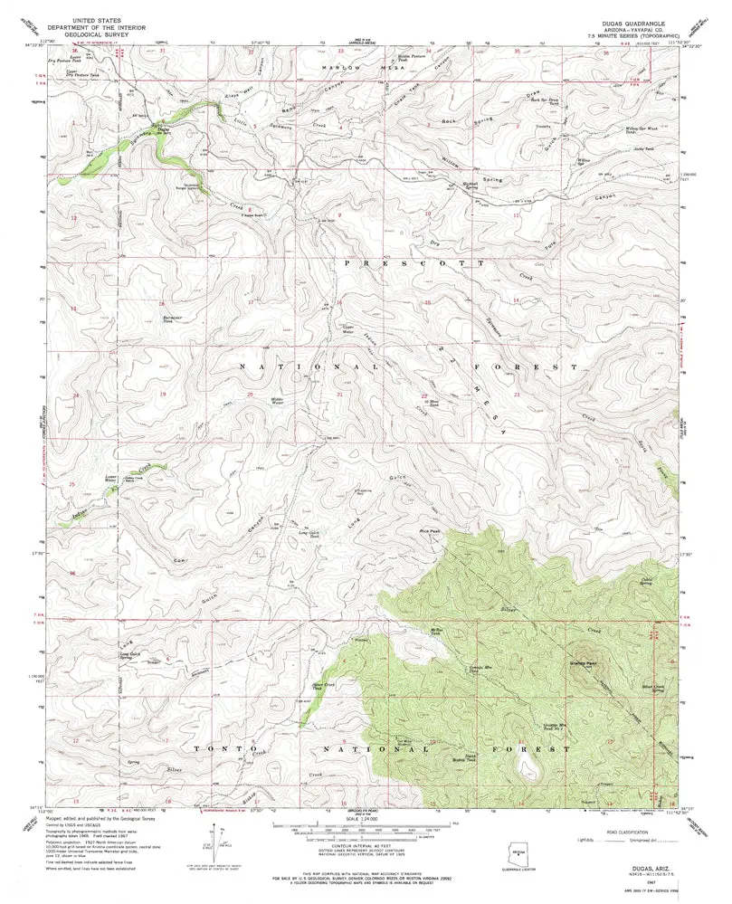 Dugas, Arizona 7.5'×7.5' 1967 [Map] United States Geological Survey 1
