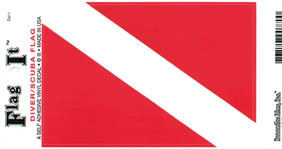 Diver/Scuba Flag Self Adhesive Vinyl Decal 6-Pack 1