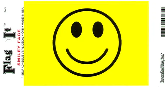 Smiley Flag Self Adhesive Vinyl Decal 6-Pack 1