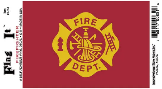 Firefighter Self Adhesive Vinyl Decal 6-Pack 1