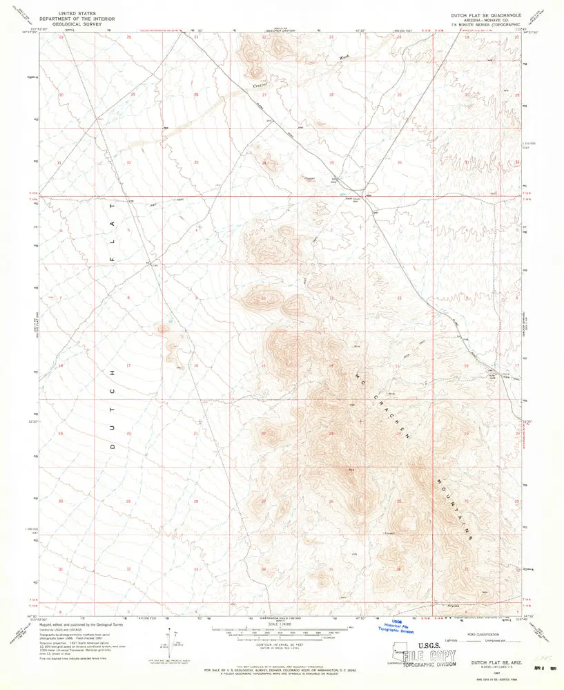 Dutch Flat Se, Arizona [Map] United Stated Geological Survey 1