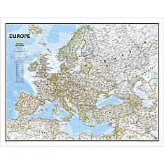 Europe Classic Wall Map, Dry Erase Laminated [Map] National Geographic Maps 1