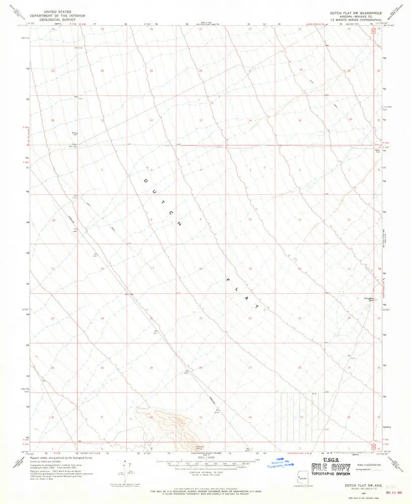 Dutch Flat Sw, Arizona [Map] United Stated Geological Survey 1