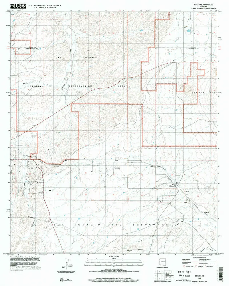 Elgin, Arizona 7.5' [Map] United Stated Geological Survey 1