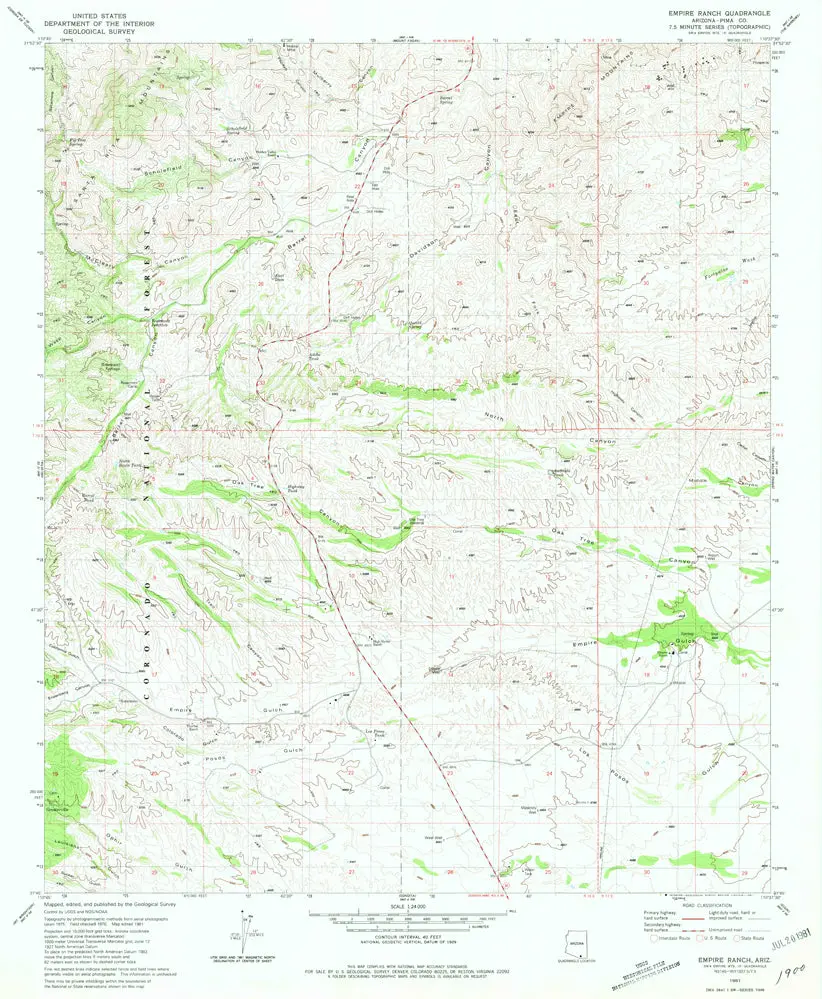 Empire Ranch, Azê7.5' 1981 [Map] United States Geological Survey 1