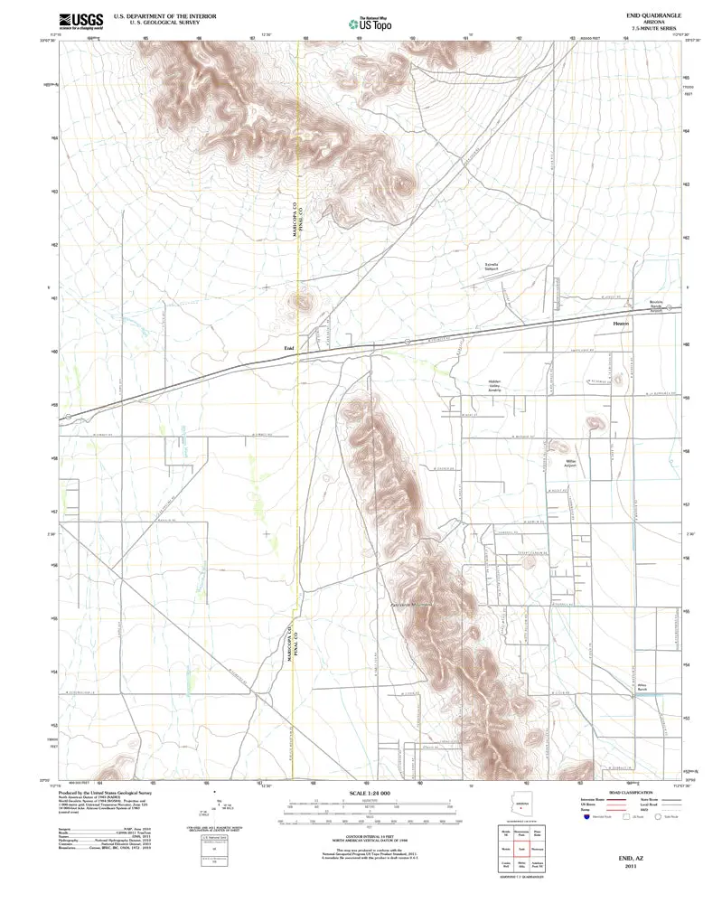 Enid, Arizona 2011 (Us Topo 7.5'×7.5' Topographic Quadrangle) [Map] United States Geological Survey 1