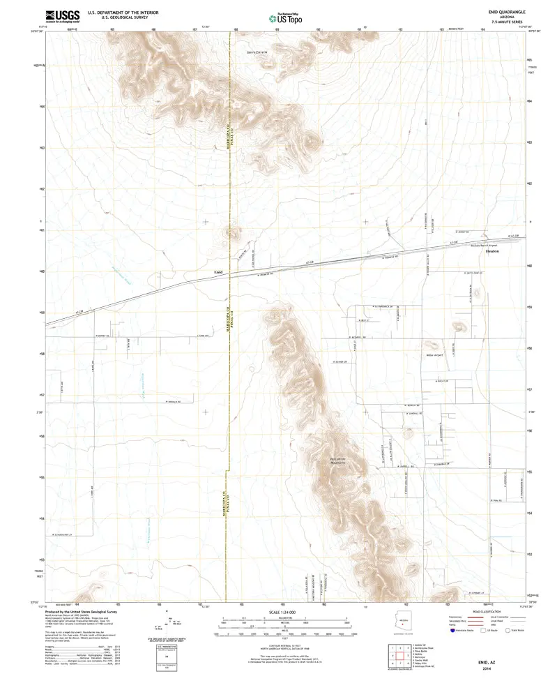 Enid, Arizona 2014 (Us Topo 7.5'×7.5' Topographic Quadrangle) [Map] United States Geological Survey 1