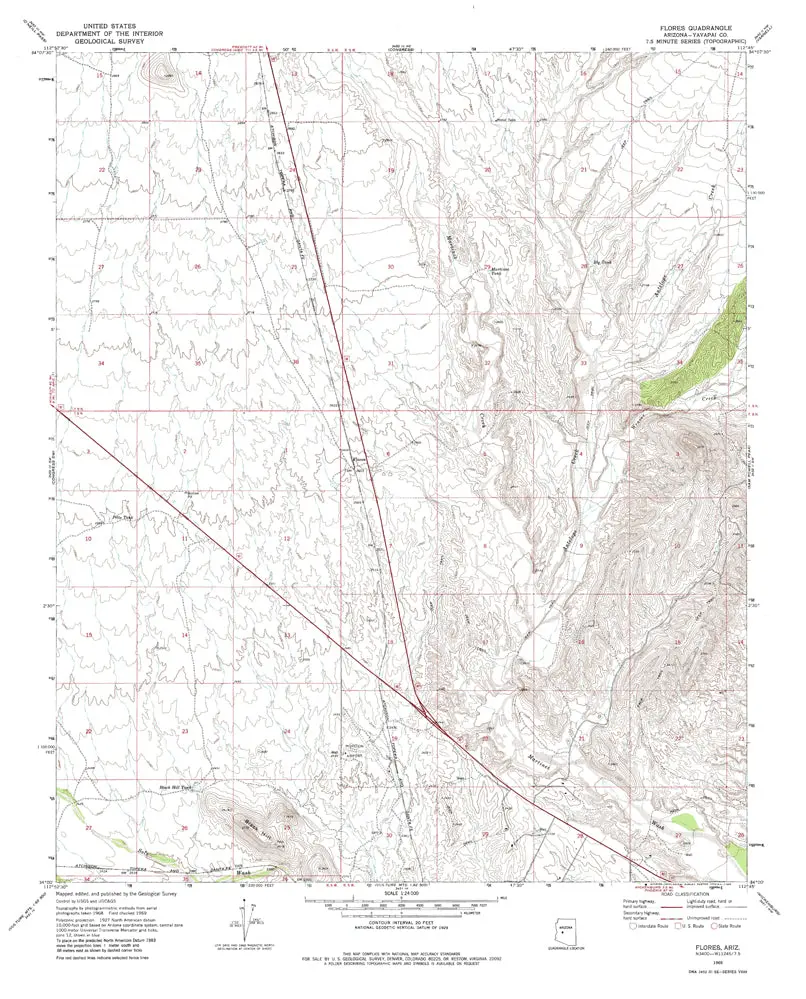 Flores 7.5' Az 1969 [Map] United States Geological Survey 1