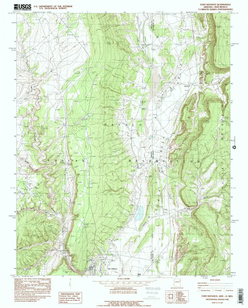 Fort Defiance, Arizona-New Mexico 7.5' [Map] United Stated Geological Survey 1