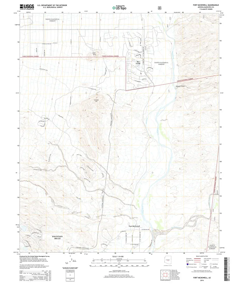 Fort Mcdowell, Az 7.5' Ust 2014 [Map] United States Geological Survey 1
