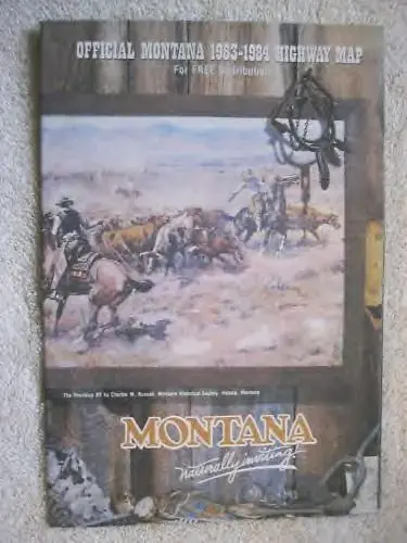 Montana Official Highway Map 1983-1984 [Map] Dept. Of Highways 1