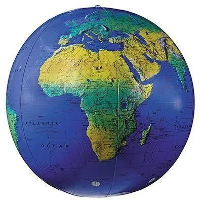 The Globe Company Inflatable World Globe Dark Blue Topographical (16 Inch) 1