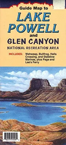 Guide Map To Lake Powell And Glen Canyon National Recreation Area Gloss Laminated 1