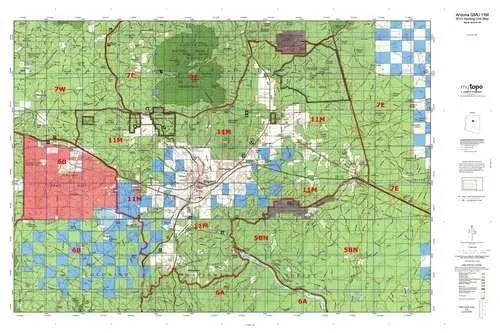 Arizona 11M Hunt Area / Game Management Unit (Gmu) Map 1