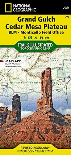 Grand Gulch, Cedar Mesa Plateau Map, And Blm - Monticello Field Office (Trails Illustrated Map 706) 1