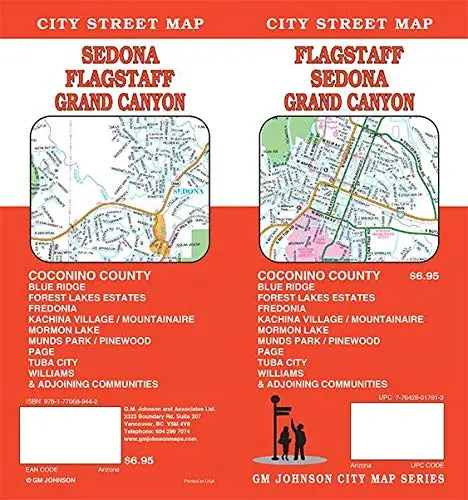 Flagstaff / Sedona / Grand Canyon, Arizona Street Map [Map] Gm Johnson 1