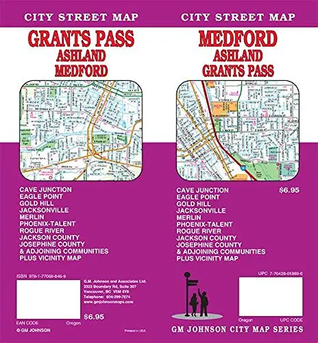 Medford / Ashland / Grants Pass, Oregon Street Map [Map] Gm Johnson 1