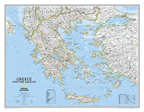 Greece Classic Political Dry Erase Laminated Reference Map 1