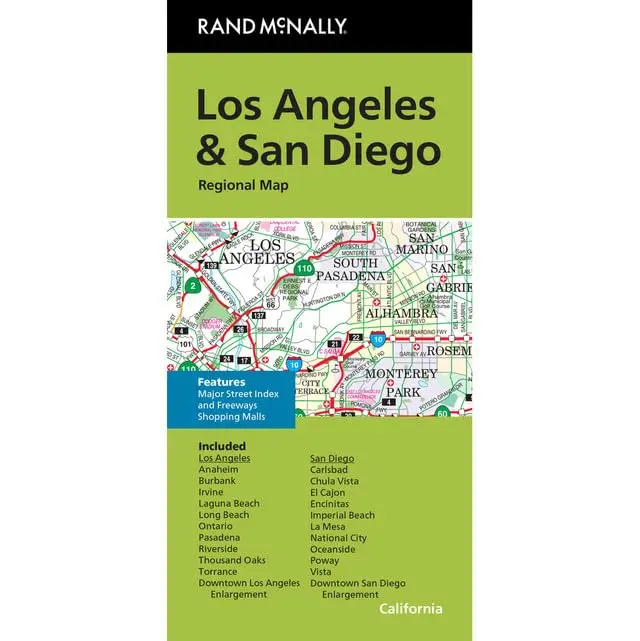 Rand Mcnally Folded Map: Los Angeles & San Diego Regional Map [Map] Rand Mcnally 1