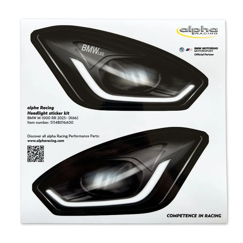 Alpha Racing 2023+ Bmw M1000rr Headlight Sticker Kit Racing Bodywork 1