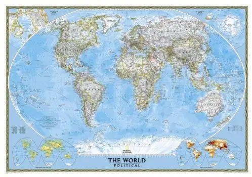 World Classic Political Full-Size Wall Map (Gloss Ready-To-Hang) 1