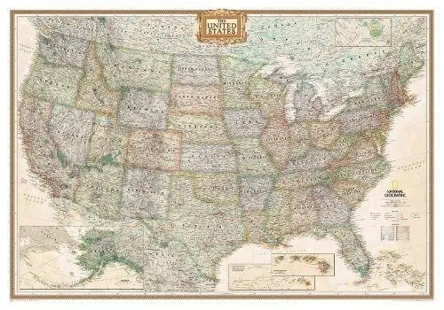 United States Executive Reference Map (Standard) Gloss Ready-To-Hang 1