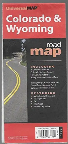 Colorado & Wyoming Folded Road Map [Map] Universal Map 1