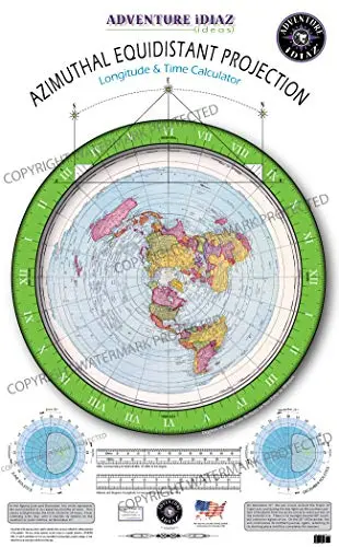 Azimuthal Equidistant Projection Of The World - Flat Earth Map (No Dial Arms Or Instructions) [Map] 1
