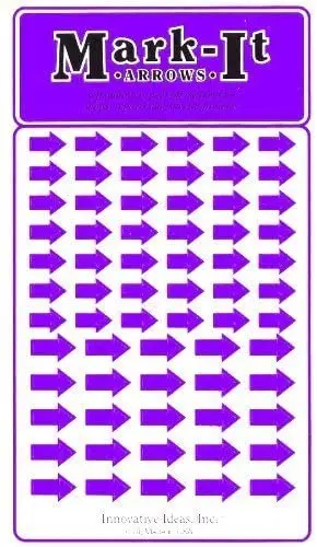 Removable Mark-It Brand Arrows For Maps, Reports, Or Projects - Two Sizes Per Sheet - Purple 1