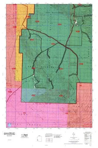 Arizona Gmu 45C Hunt Area / Game Management Units (Gmu) Map [Map] 1