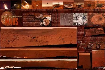 Spirit & Opportunity On Mars Art Poster Print, 36X24 1