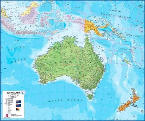 Australia Australasia Laminated Wall Map [Paperback] Maps International Ltd. 1