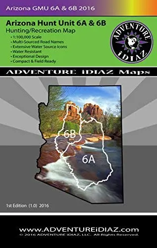 Arizona Hunt Unit 06A And 06B Map - Exceptional Design And Readability - 1:100,000 Scale & Water Resistant - Multi-Sourced Road Names - Extensive Water Source Icons - Compact & Field Ready! 1