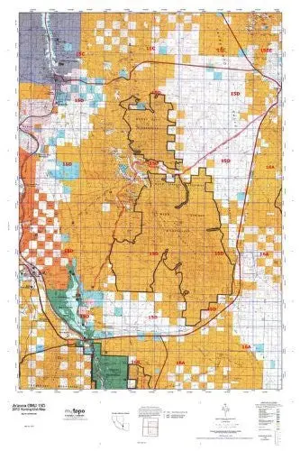 Arizona 15D Hunt Area / Game Management Units (Gmu) Map [Map] 1