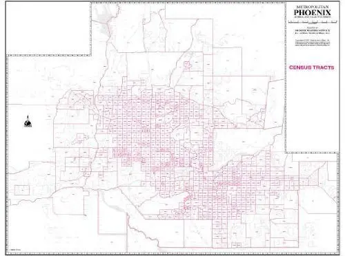 Metropolitan Phoenix Arterial And Collector Streets Census Tract Wall Map [Map] Phoenix Mapping Service 1