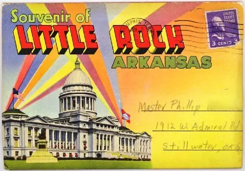 Little Rock Arkansas (1940'S Souvenir Postcard Folder) [Cards] Al Capp And Bob Burns 1