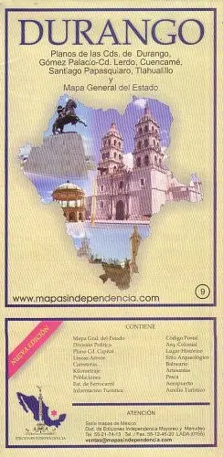 Durango State And Durango City Map Ediciones Independencia 1