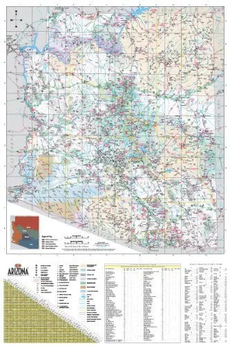 Official State Of Arizona Visitors' Map Gloss Laminated 1