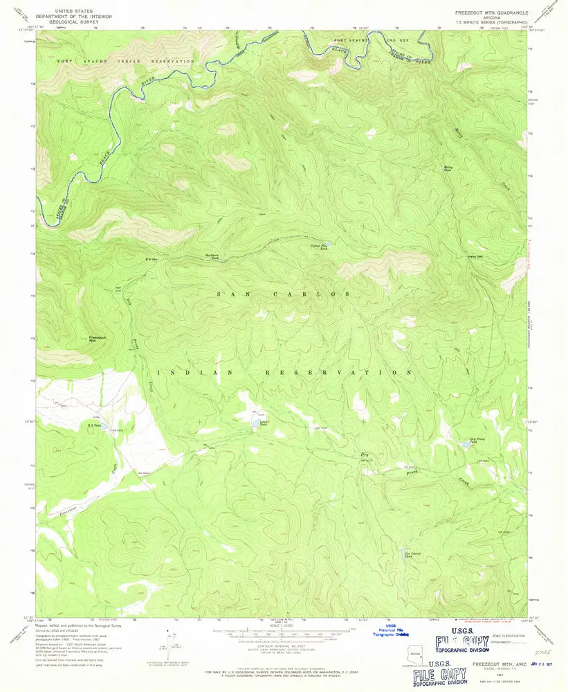Freezeout Mountain, Arizona 1967 (7.5'×7.5' Topographic Quadrangle) 1